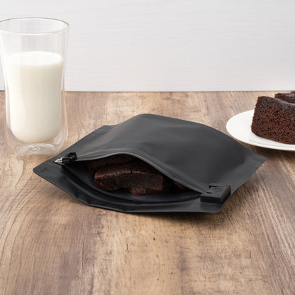 High Level Black Plastic Locking Pouch - Child-Resistant - 8" x 2 1/4" x 6" - 100 count box