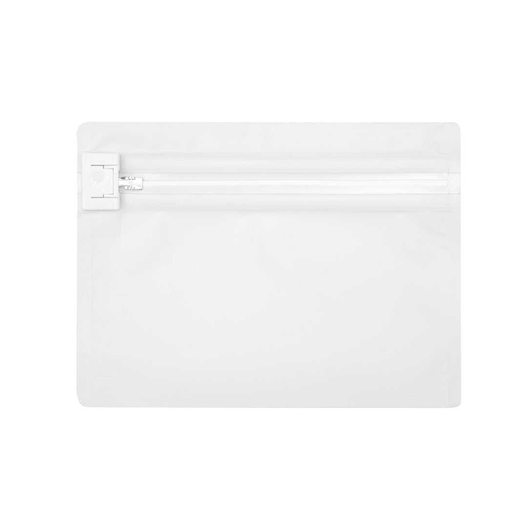High Level White Plastic Locking Pouch - Child-Resistant - 8" x 2 1/4" x 6" - 10 count box