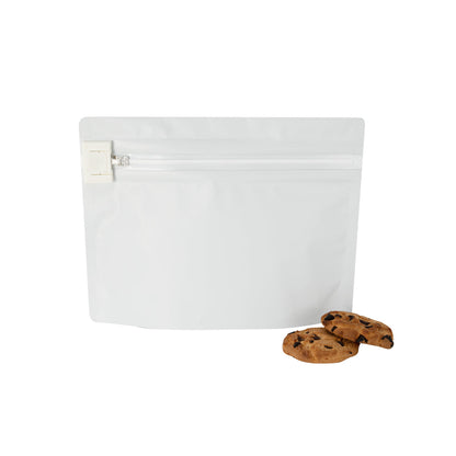 High Level White Plastic Locking Pouch - Child-Resistant - 8" x 2 1/4" x 6" - 10 count box