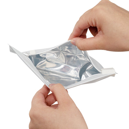 High Level White Plastic Locking Pouch - Child-Resistant - 8" x 2 1/4" x 6" - 100 count box