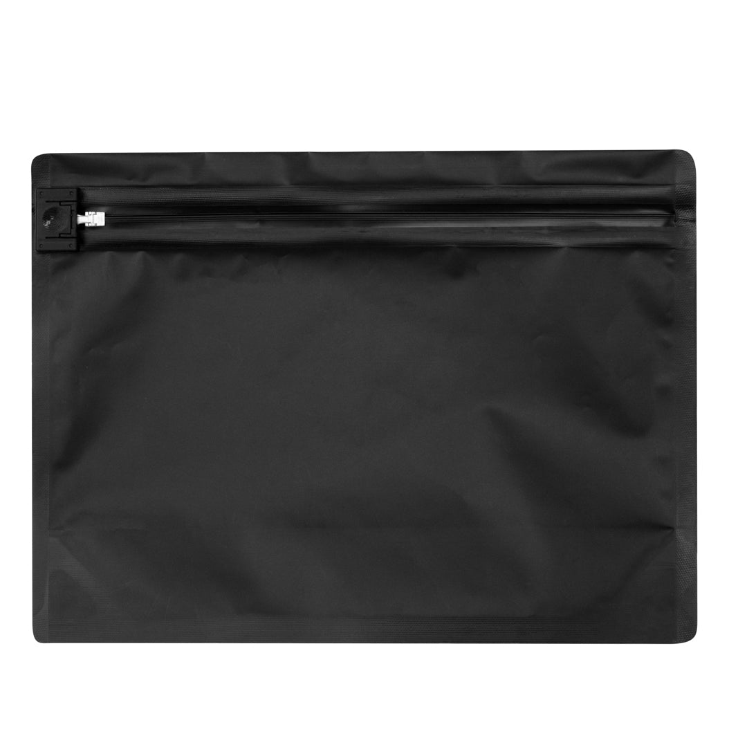 High Level Black Plastic Locking Pouch - Child-Resistant - 12 1/4" x 4" x 9" - 10 count box