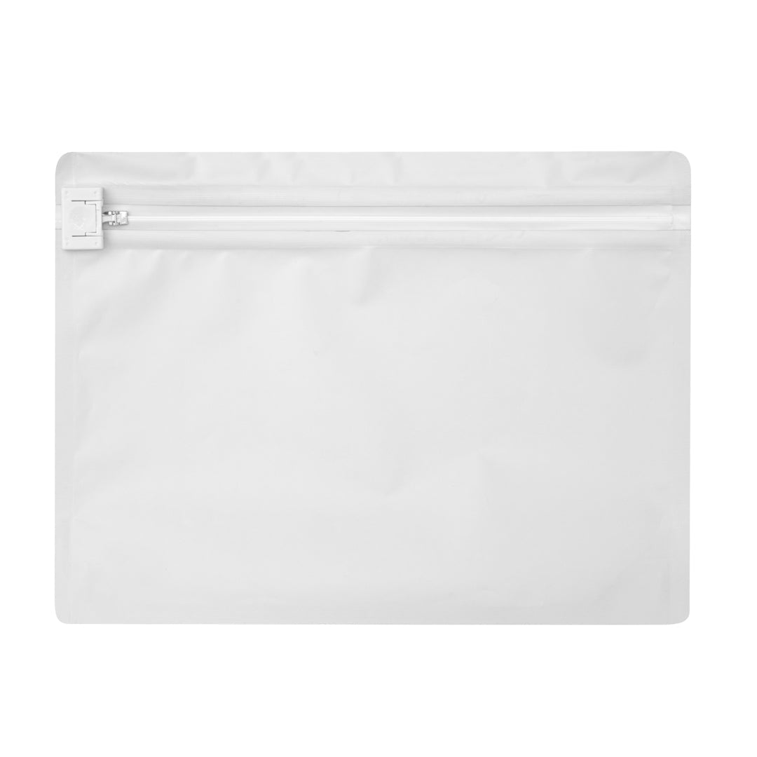 High Level White Plastic Locking Pouch - Child-Resistant - 12 1/4" x 4" x 9" - 10 count box
