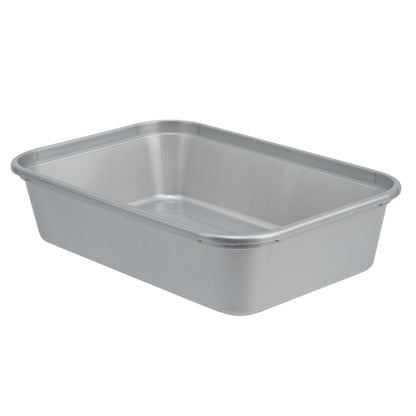 Futura 17 oz Silver Plastic Take Out Container - with Clear Lid, Microwavable - 6 3/4" x 4 1/2" x 2" - 100 count box