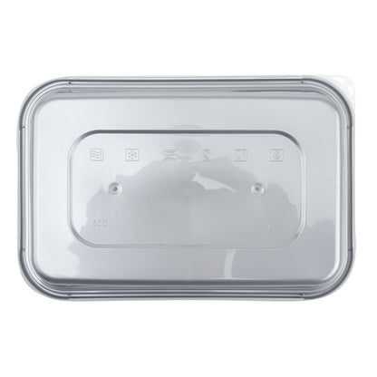 Futura 17 oz Silver Plastic Take Out Container - with Clear Lid, Microwavable - 6 3/4" x 4 1/2" x 2" - 100 count box