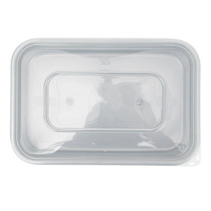 Futura 22 oz Silver Plastic Take Out Container - with Clear Lid, Microwavable - 6 3/4" x 4 1/2" x 2 1/4" - 100 count box