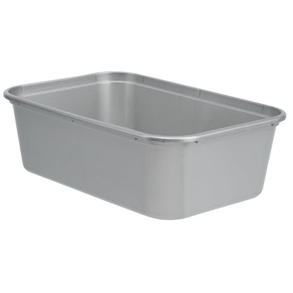 Futura 25 oz Silver Plastic Take Out Container - with Clear Lid, Microwavable - 6 3/4" x 4 1/2" x 2 1/4" - 100 count box