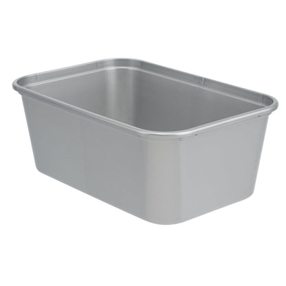 Futura 32 oz Silver Plastic Take Out Container - with Clear Lid, Microwavable, Inserts Available - 6 3/4" x 4 1/2" x 2 3/4" - 100 count box