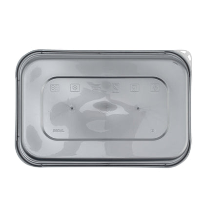 Futura 32 oz Silver Plastic Take Out Container - with Clear Lid, Microwavable, Inserts Available - 6 3/4" x 4 1/2" x 2 3/4" - 100 count box