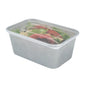 Futura 37 oz Silver Plastic Take Out Container - with Clear Lid, Microwavable, Inserts Available - 6 3/4" x 4 1/2" x 2 3/4" - 100 count box