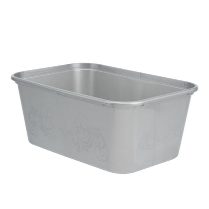 Futura 37 oz Silver Plastic Take Out Container - with Clear Lid, Microwavable, Inserts Available - 6 3/4" x 4 1/2" x 2 3/4" - 100 count box