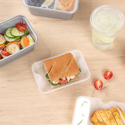 Futura 10 oz White Plastic Insert Tray - 1-Compartment, Fits 32 and 37 oz Containers, Microwavable - 6 1/2" x 4 1/4" x 1" - 100 count box
