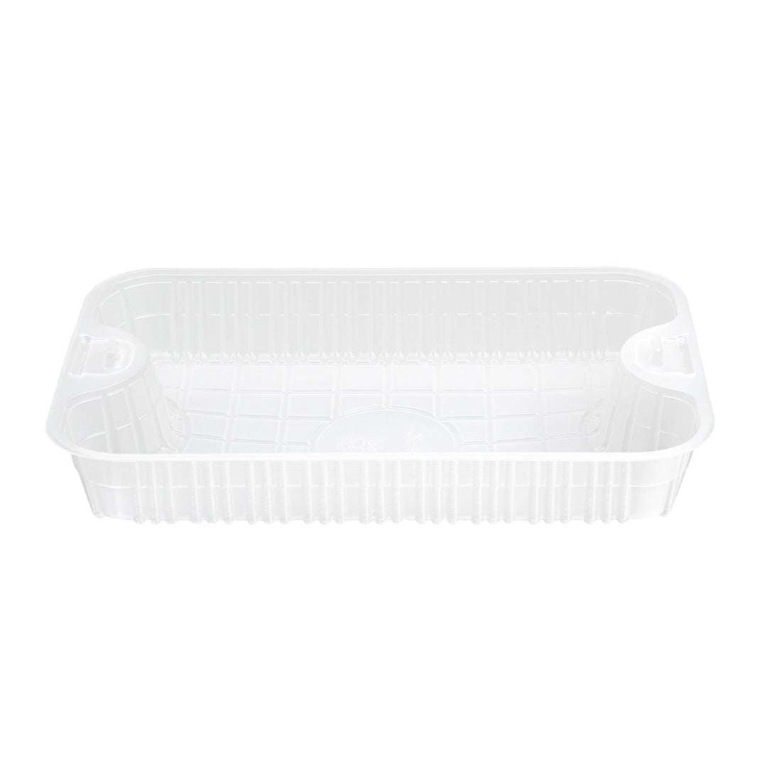 Futura 10 oz White Plastic Insert Tray - 1-Compartment, Fits 32 and 37 oz Containers, Microwavable - 6 1/2" x 4 1/4" x 1" - 100 count box