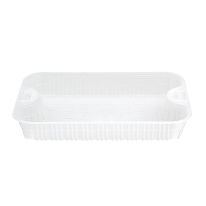 Futura 10 oz White Plastic Insert Tray - 1-Compartment, Fits 32 and 37 oz Containers, Microwavable - 6 1/2" x 4 1/4" x 1" - 100 count box