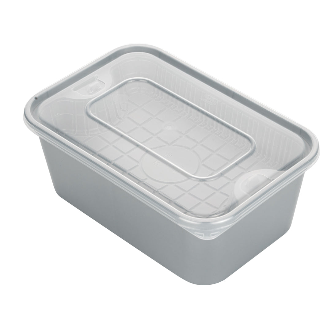 Futura 10 oz White Plastic Insert Tray - 1-Compartment, Fits 32 and 37 oz Containers, Microwavable - 6 1/2" x 4 1/4" x 1" - 100 count box