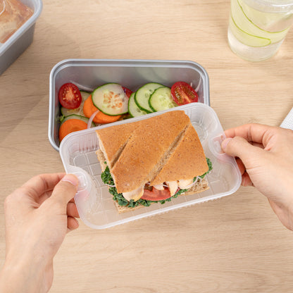 Futura 10 oz White Plastic Insert Tray - 1-Compartment, Fits 32 and 37 oz Containers, Microwavable - 6 1/2" x 4 1/4" x 1" - 100 count box
