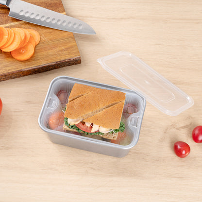 Futura 10 oz White Plastic Insert Tray - 1-Compartment, Fits 32 and 37 oz Containers, Microwavable - 6 1/2" x 4 1/4" x 1" - 100 count box