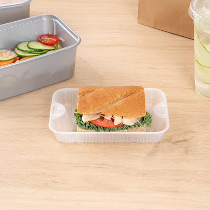 Futura 10 oz White Plastic Insert Tray - 1-Compartment, Fits 32 and 37 oz Containers, Microwavable - 6 1/2" x 4 1/4" x 1" - 100 count box