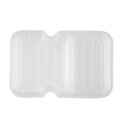 Futura 10 oz White Plastic Wide 2-Compartment Insert Tray - Fits 32 and 37 oz Containers, Microwavable - 100 count box