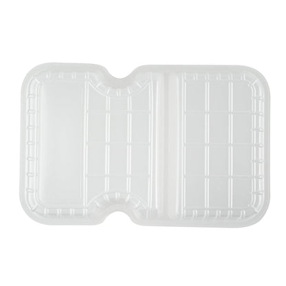 Futura 10 oz White Plastic Wide 2-Compartment Insert Tray - Fits 32 and 37 oz Containers, Microwavable - 100 count box