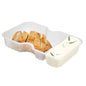 Futura 10 oz White Plastic Narrow 2-Compartment Insert Tray - Fits 32 and 37 oz Containers, Microwavable - 100 count box
