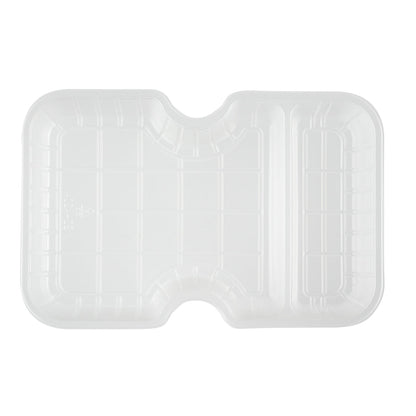 Futura 10 oz White Plastic Narrow 2-Compartment Insert Tray - Fits 32 and 37 oz Containers, Microwavable - 100 count box