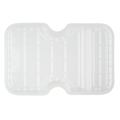Futura 10 oz White Plastic Narrow 2-Compartment Insert Tray - Fits 32 and 37 oz Containers, Microwavable - 100 count box
