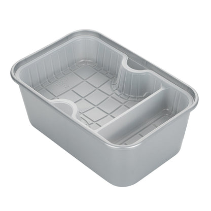 Futura 10 oz White Plastic Narrow 2-Compartment Insert Tray - Fits 32 and 37 oz Containers, Microwavable - 100 count box
