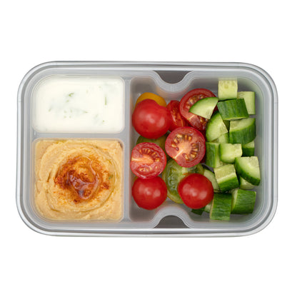Futura 10 oz White Plastic 3-Compartment Insert Tray - Fits 32 and 37 oz Containers, Microwavable - 100 count box