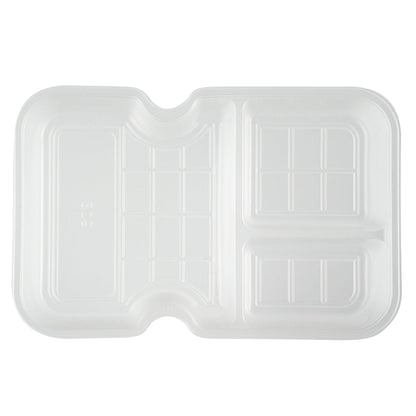 Futura 10 oz White Plastic 3-Compartment Insert Tray - Fits 32 and 37 oz Containers, Microwavable - 100 count box