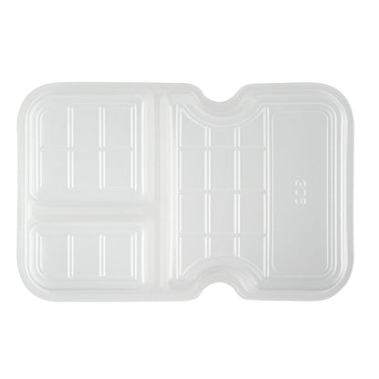 Futura 10 oz White Plastic 3-Compartment Insert Tray - Fits 32 and 37 oz Containers, Microwavable - 100 count box