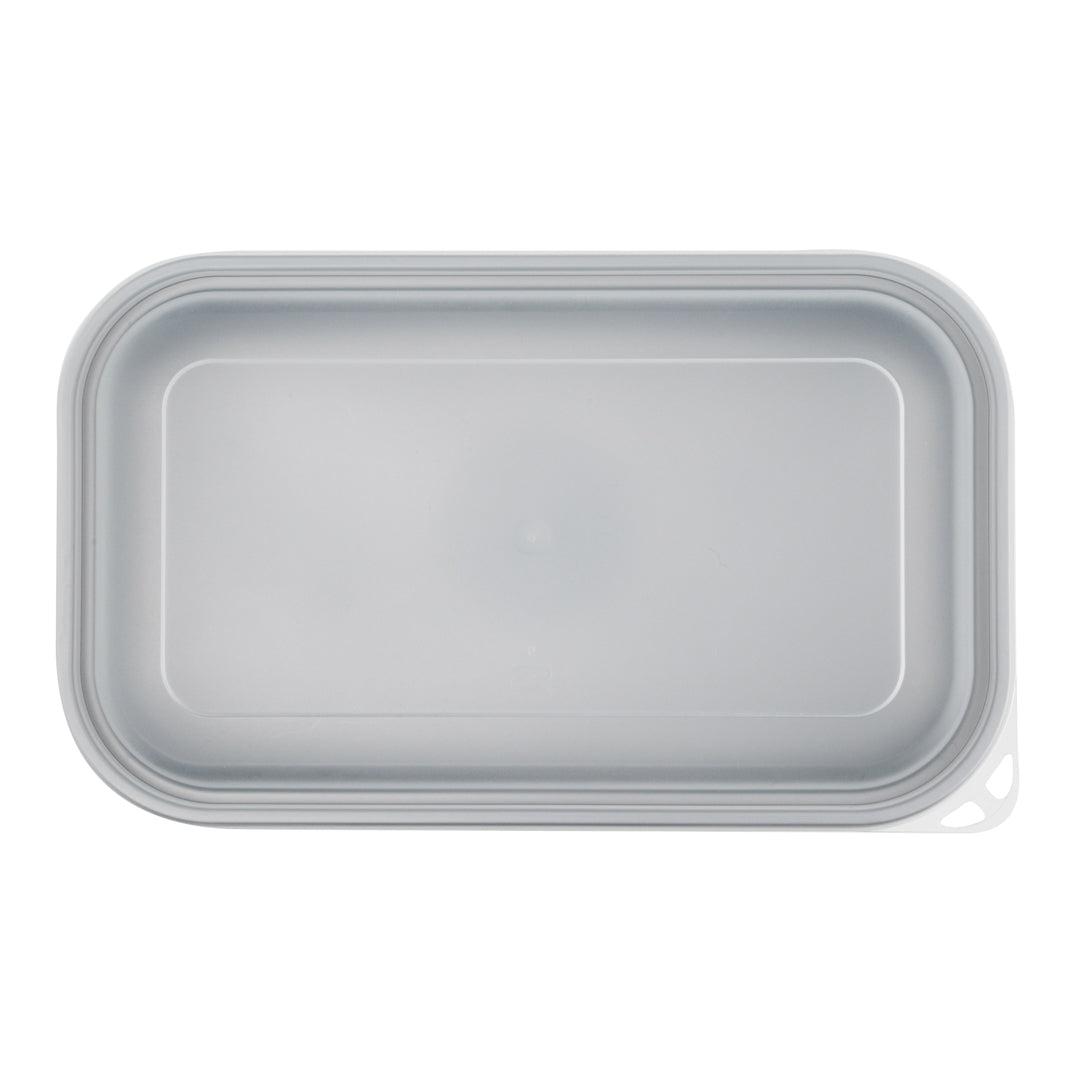Futura 24 oz Silver Plastic Heavy Duty Container - with Frosted Lid, Microwavable, Inserts Available - 8 1/4" x 5" x 2 1/4" - 100 count box