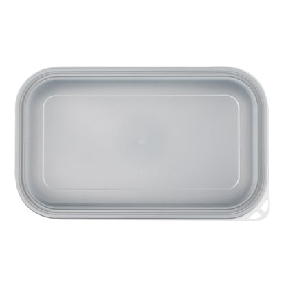 Futura 24 oz Silver Plastic Heavy Duty Container - with Frosted Lid, Microwavable, Inserts Available - 8 1/4" x 5" x 2 1/4" - 100 count box