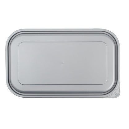 Futura 24 oz Silver Plastic Heavy Duty Container - with Frosted Lid, Microwavable, Inserts Available - 8 1/4" x 5" x 2 1/4" - 100 count box
