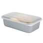 Futura 34 oz Silver Plastic Heavy Duty Container - with Frosted Lid, Microwavable, Inserts Available - 8 1/4" x 5" x 2 1/2" - 100 count box