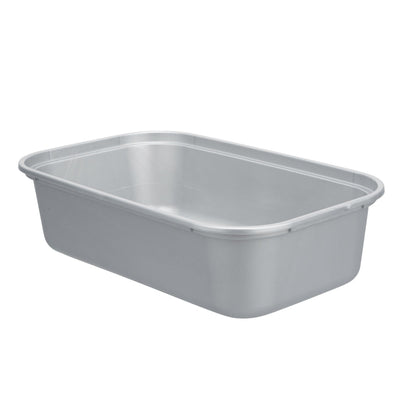 Futura 34 oz Silver Plastic Heavy Duty Container - with Frosted Lid, Microwavable, Inserts Available - 8 1/4" x 5" x 2 1/2" - 100 count box