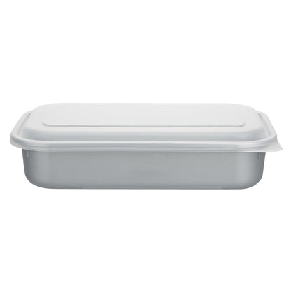 Futura 34 oz Silver Plastic Heavy Duty Container - with Frosted Lid, Microwavable, Inserts Available - 8 1/4" x 5" x 2 1/2" - 100 count box