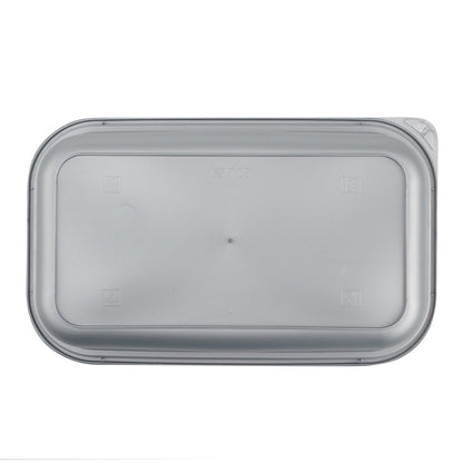 Futura 34 oz Silver Plastic Heavy Duty Container - with Frosted Lid, Microwavable, Inserts Available - 8 1/4" x 5" x 2 1/2" - 100 count box