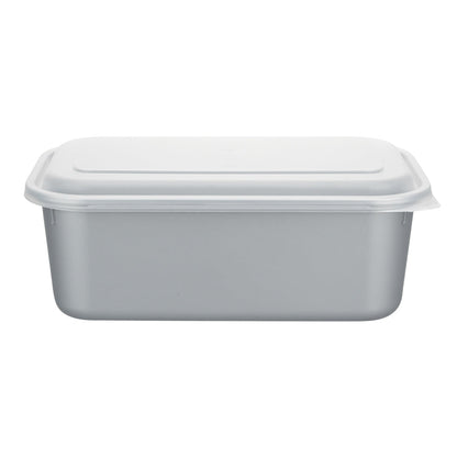 Futura 44 oz Silver Plastic Heavy Duty Container - with Frosted Lid, Microwavable, Inserts Available - 8 1/4" x 5" x 3 1/4" - 100 count box