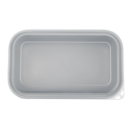Futura 44 oz Silver Plastic Heavy Duty Container - with Frosted Lid, Microwavable, Inserts Available - 8 1/4" x 5" x 3 1/4" - 100 count box