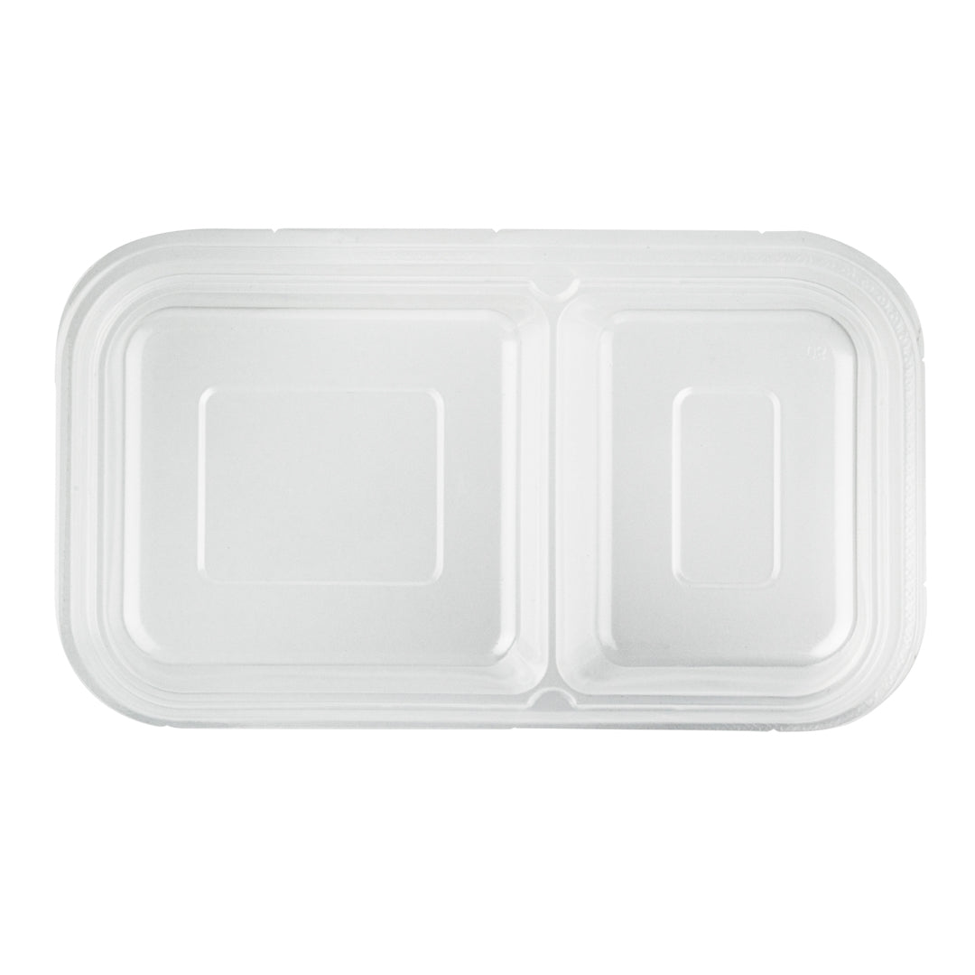 Futura 15 oz Clear Plastic Heavy Duty 2-Compartment Insert Tray - Fits 24, 34 and 44 oz Containers, Microwavable - 100 count box