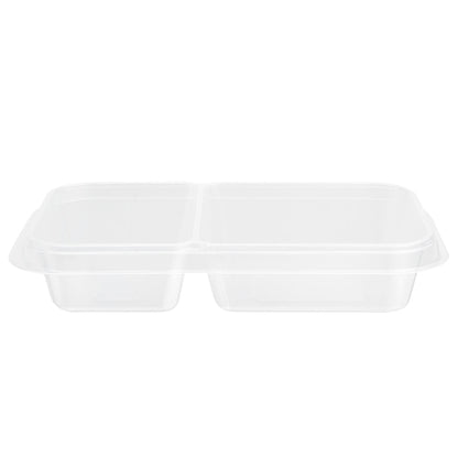 Futura 15 oz Clear Plastic Heavy Duty 2-Compartment Insert Tray - Fits 24, 34 and 44 oz Containers, Microwavable - 100 count box