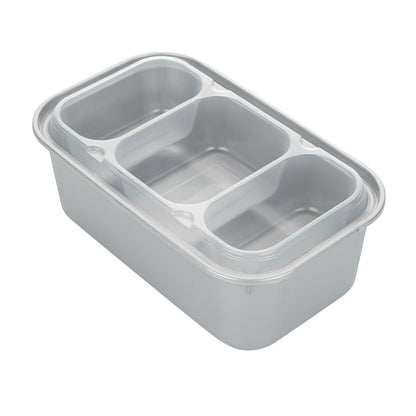 Futura 15 oz Clear Plastic Heavy Duty 3-Compartment Insert Tray - Fits 24, 34 and 44 oz Containers, Microwavable - 100 count box