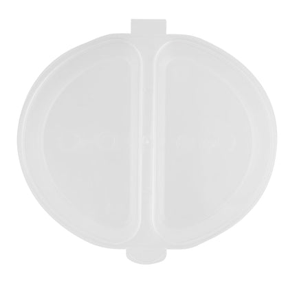 Futura 6 oz Clear Plastic Snack / Condiment Container - with Lid, 2-Compartment, Microwavable - 4" x 3 1/4" x 1" - 100 count box