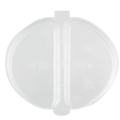 Futura 6 oz Clear Plastic Snack / Condiment Container - with Lid, 2-Compartment, Microwavable - 4" x 3 1/4" x 1" - 100 count box