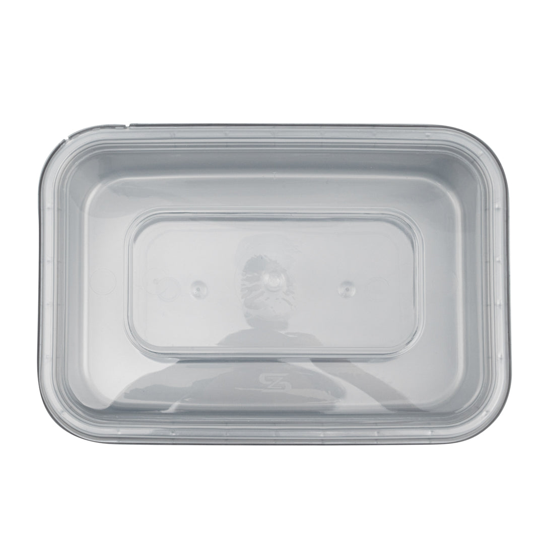 Futura 18 oz Silver Plastic Tamper-Evident Container - with Clear Lid, Microwavable - 7" x 4 3/4" x 1 1/4" - 100 count box