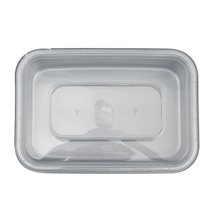 Futura 18 oz Silver Plastic Tamper-Evident Container - with Clear Lid, Microwavable - 7" x 4 3/4" x 1 1/4" - 100 count box