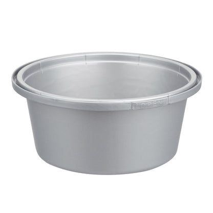 Futura 8 oz Silver Plastic Tamper-Evident Bowl - with Clear Lid, Microwavable - 4 1/4" x 3 1/4" x 1 3/4" - 100 count box