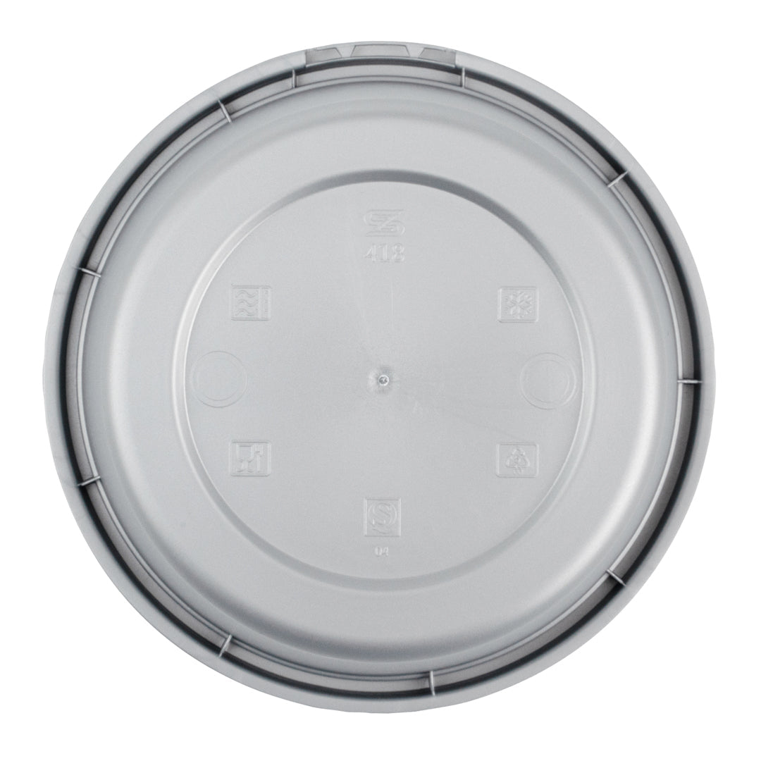 Futura 8 oz Silver Plastic Tamper-Evident Bowl - with Clear Lid, Microwavable - 4 1/4" x 3 1/4" x 1 3/4" - 100 count box