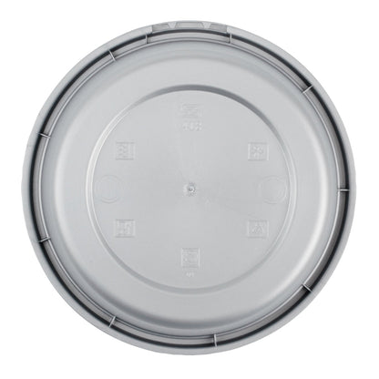 Futura 8 oz Silver Plastic Tamper-Evident Bowl - with Clear Lid, Microwavable - 4 1/4" x 3 1/4" x 1 3/4" - 100 count box
