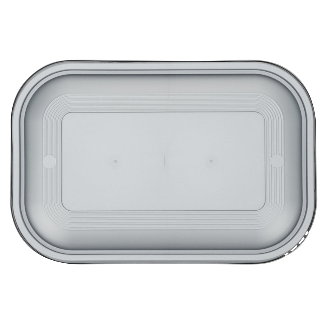 Futura 34 oz Matte Gray Plastic Tamper-Evident Take Out Container - with Lid, Microwavable - 8 3/4" x 6" x 2 1/4" - 100 count box